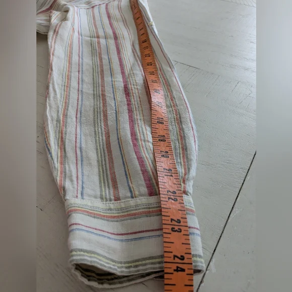 Lauren Ralph Lauren Women's Linen Button Tunic Relaxed Large Striped - Picture 9 of 11